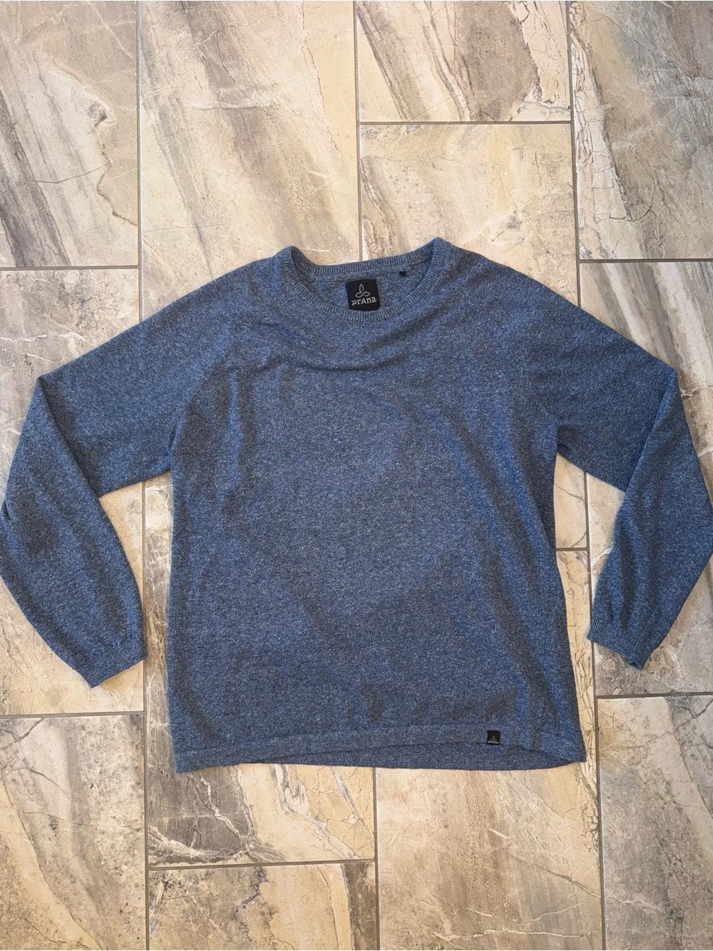 Prana Men's Heathered Blue Crewneck Sweater